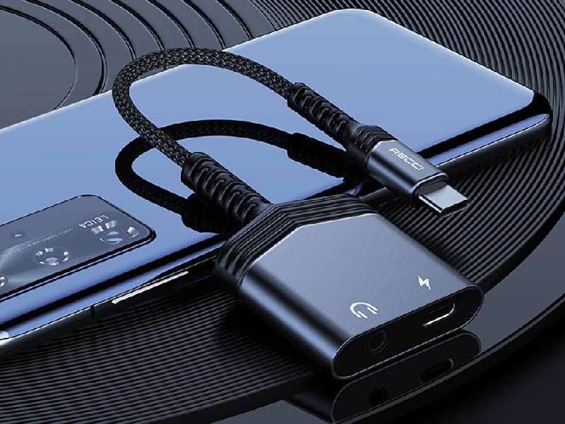 مبدل تایپ سی به تایپ سی و درگاه صدای جک 3.5 میلی متری رسی RDS-A19
