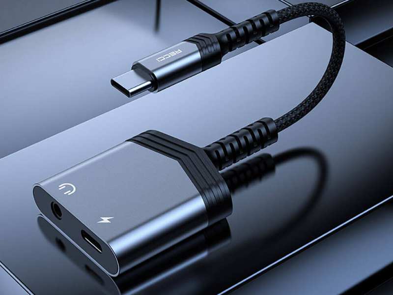 مبدل تایپ سی به تایپ سی و درگاه صدای جک 3.5 میلی متری رسی RDS-A19