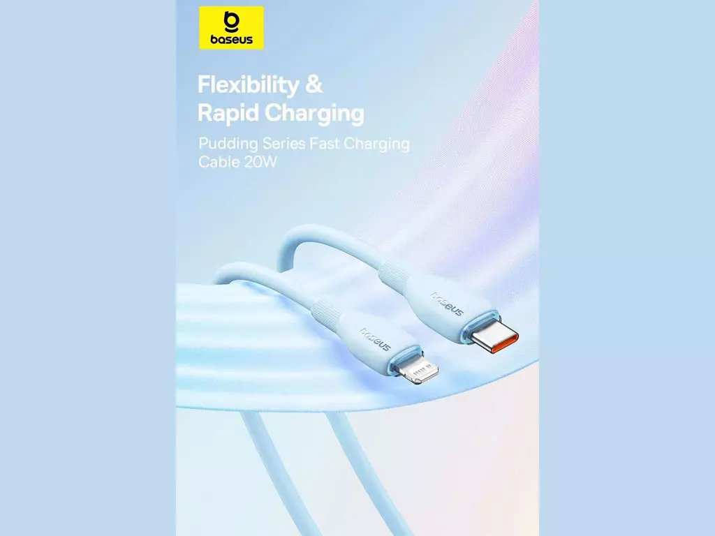 کابل شارژ سریع تایپ سی به لایتنینگ 20 وات 1.2 متری بیسوس P10355701511-00
