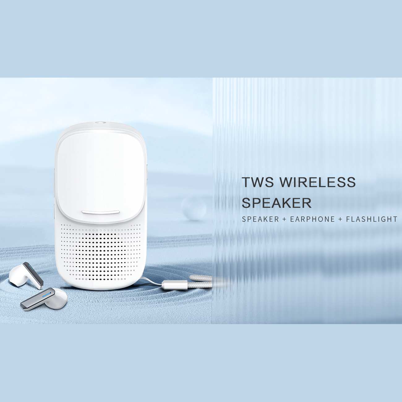 اسپیکر بلوتوثی، هندزفری بی سیم و چراغ قوه رسی RSK-W27