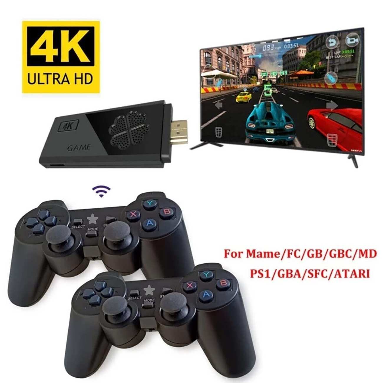 کنسول بازی به همراه دسته بازی بیسیم 4K Game Stick Lite