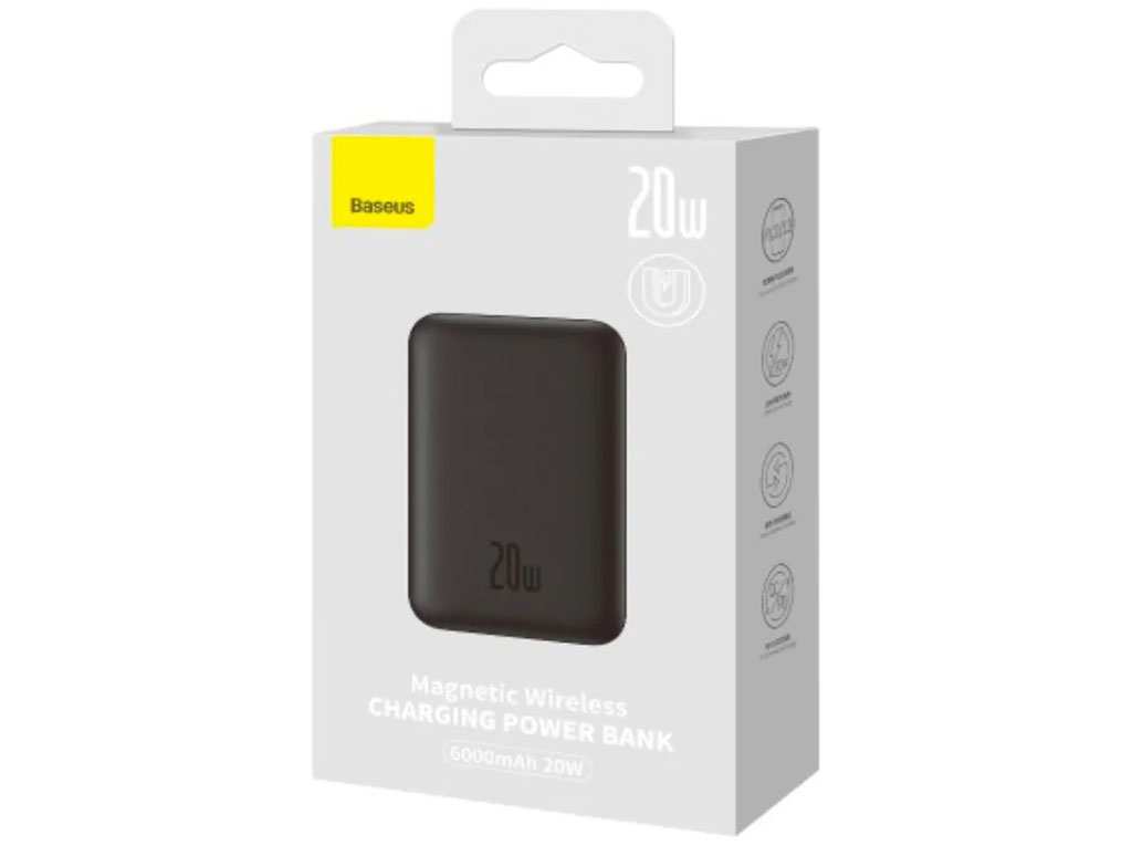 پاوربانک مغناطیسی فست شارژ 20 وات 6000 میلی آمپرساعت بیسوس PPCX