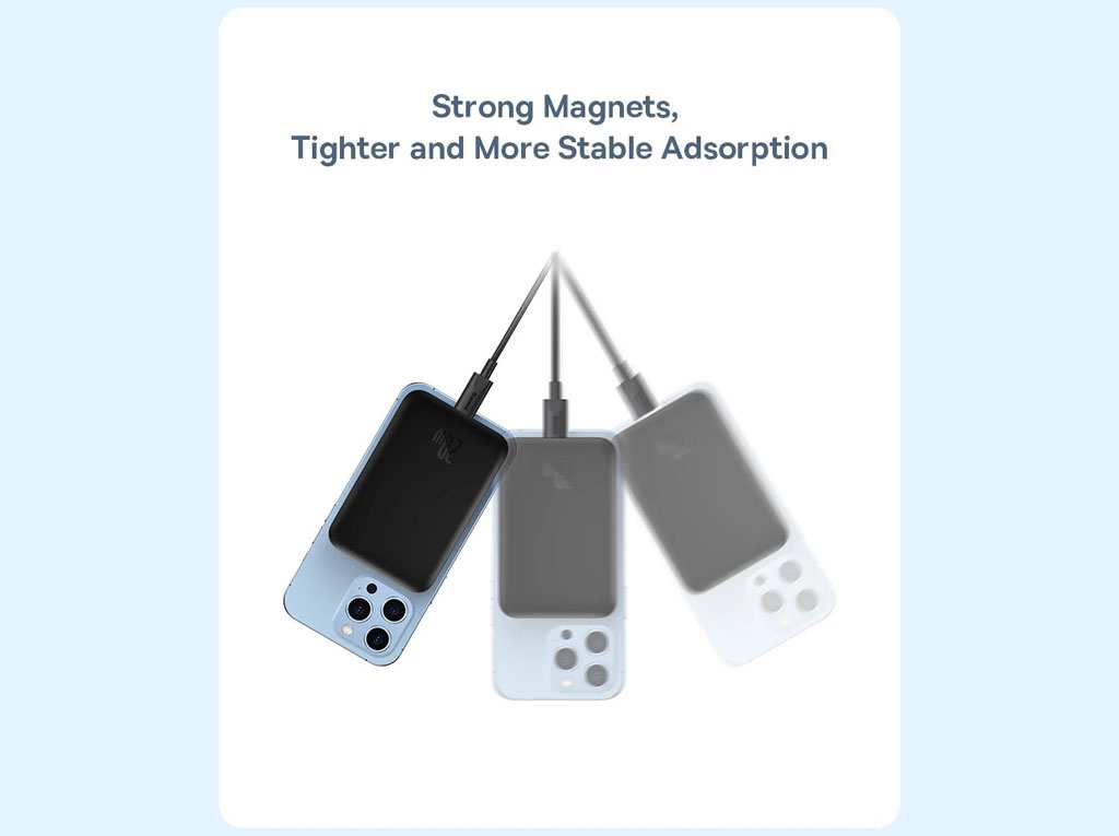 پاوربانک مغناطیسی فست شارژ 20 وات 6000 میلی آمپرساعت بیسوس PPCX