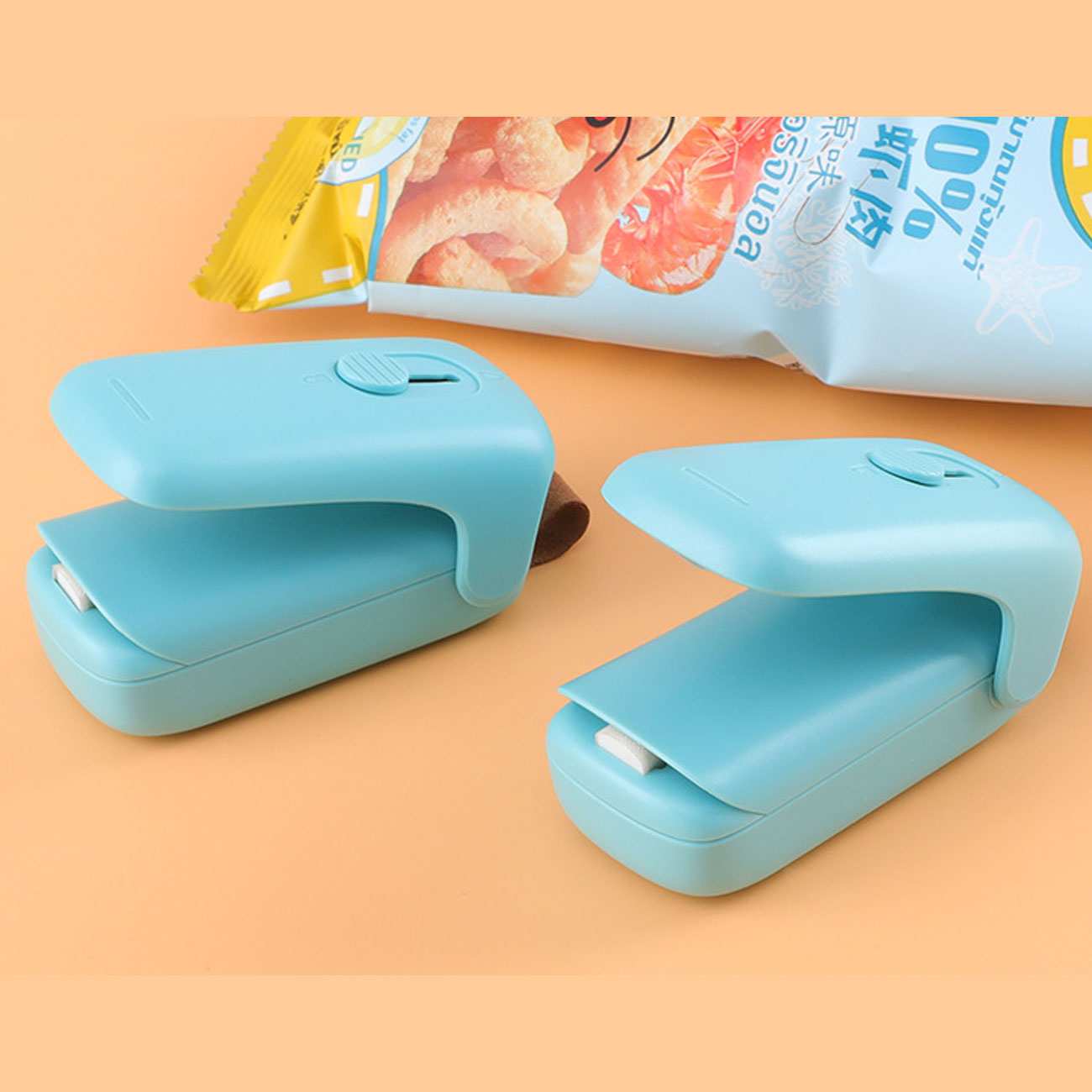 دستگاه پلمپ کننده کیسه فریزر خانگی حرارتی و چاقوی کوچک E-006-02 (kekemai)