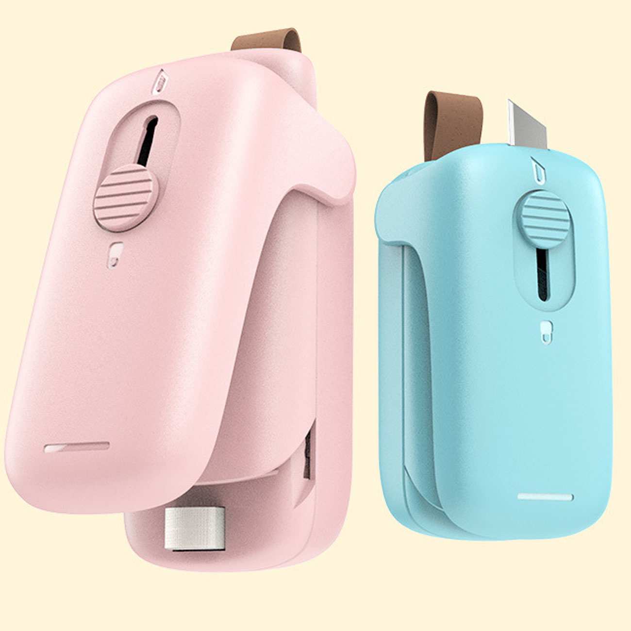 دستگاه پلمپ کننده کیسه فریزر خانگی حرارتی و چاقوی کوچک E-006-02 (kekemai)