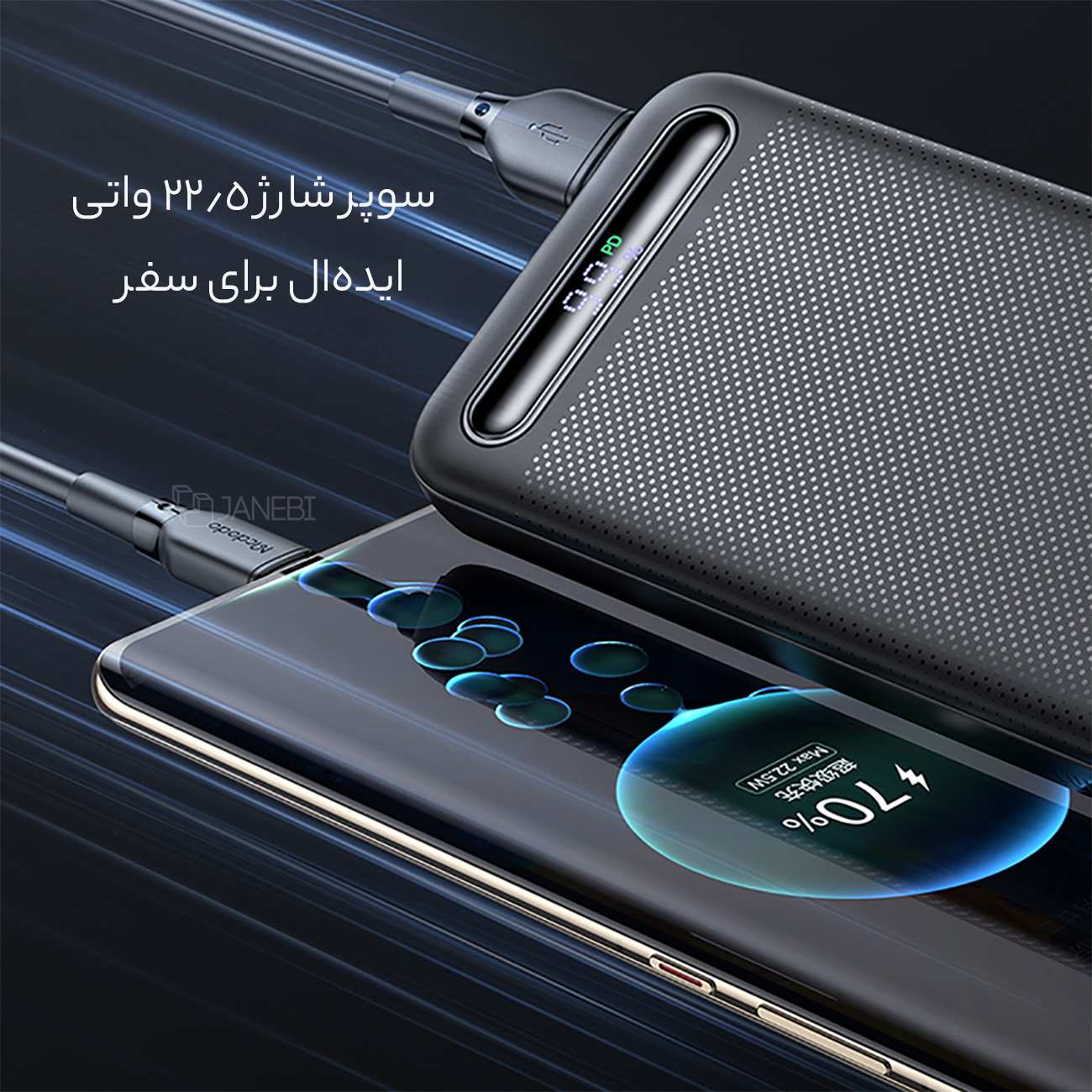 پاوربانک 22.5 وات 10000 تایپ سی و یو اس بی مک دودو MC-388