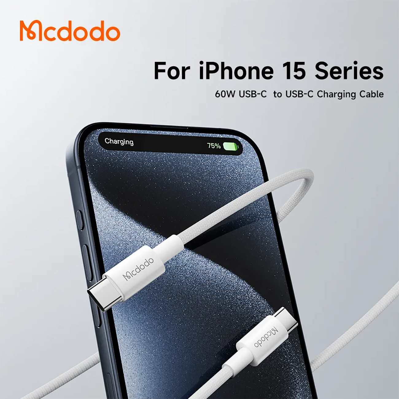 کابل دو سر تایپ سی 60 وات 1.2 متر مک دودو CA-277