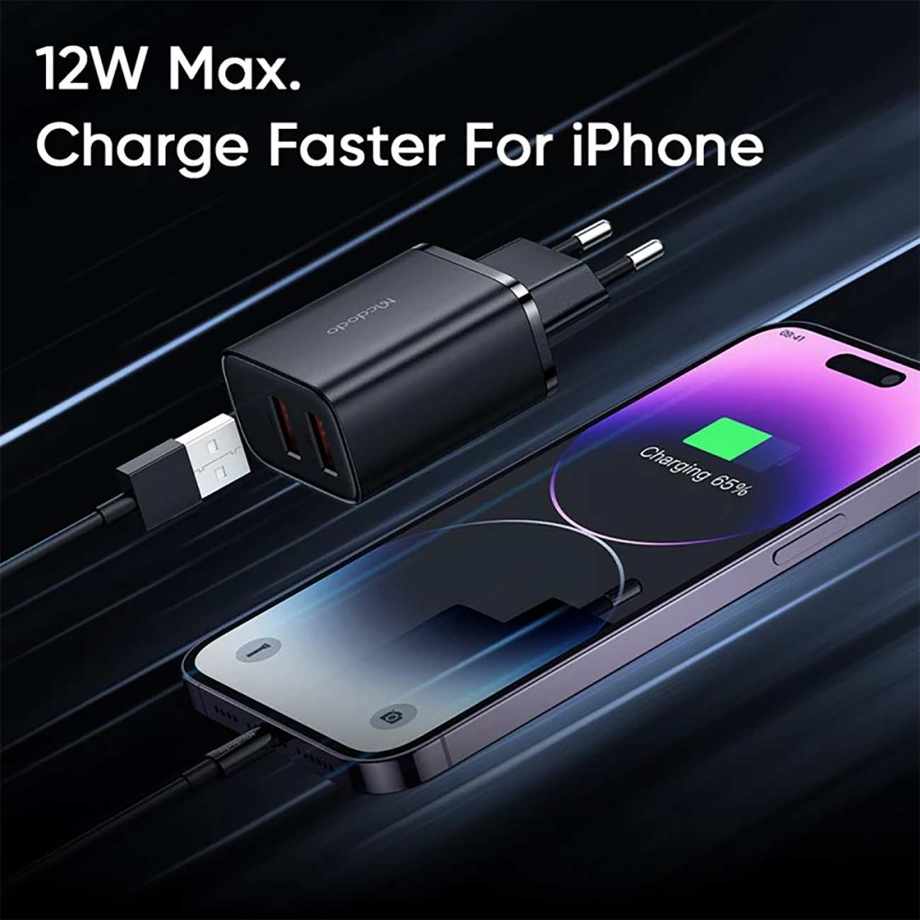 شارژر دیواری دو پورت 12 وات مک دودو CH-507