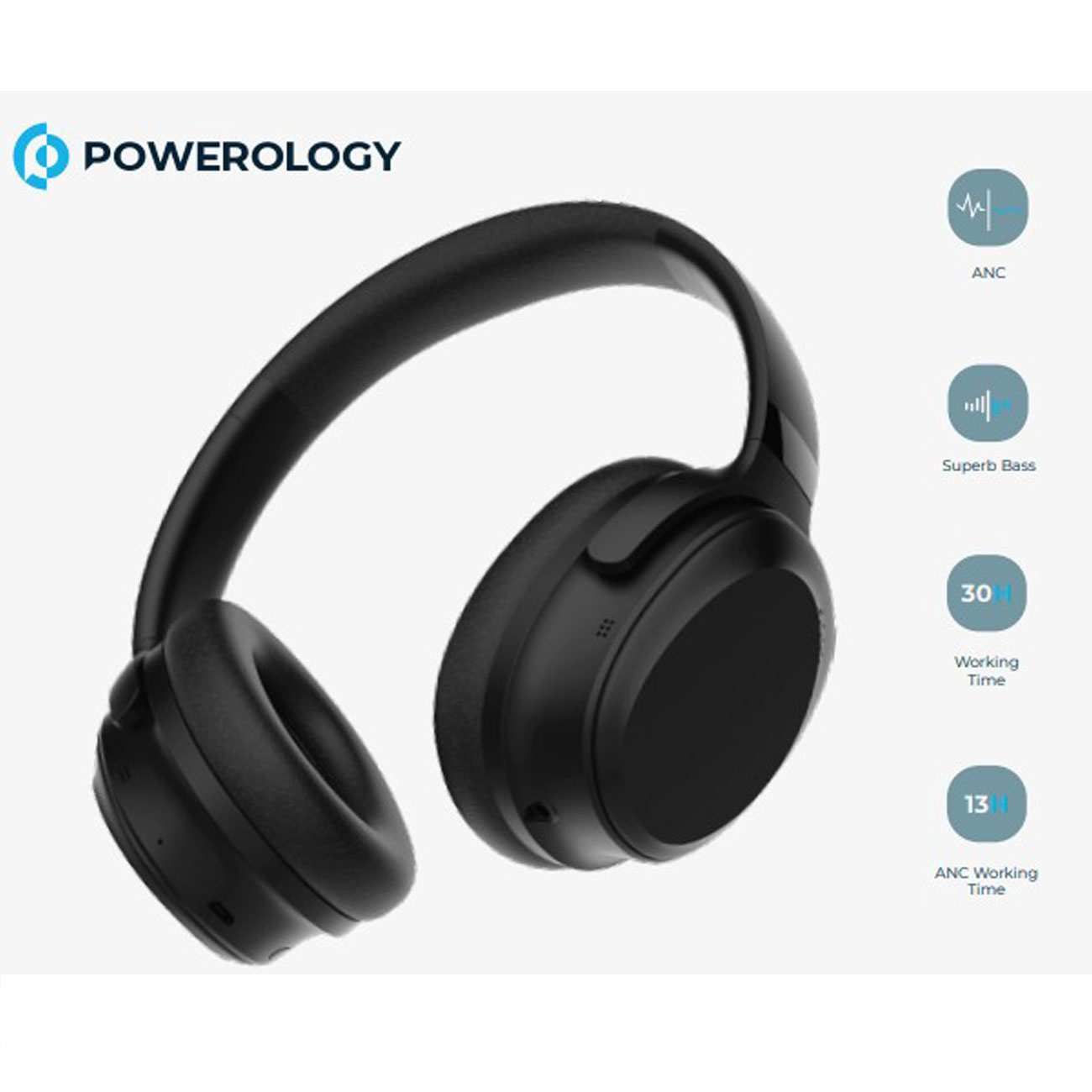 هدفون بی سیم نویزکنسلینگ پاورولوژی PWLAU003