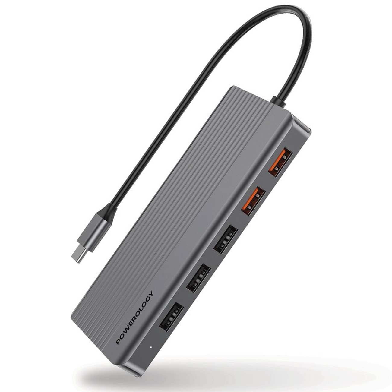 هاب تایپ سی 12 پورت آلومینیومی پاورولوژی P121HBCGY