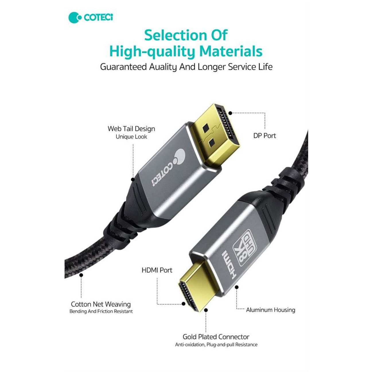 کابل دیسپلی به اچ دی ام آی یک متری کوتسی 87406