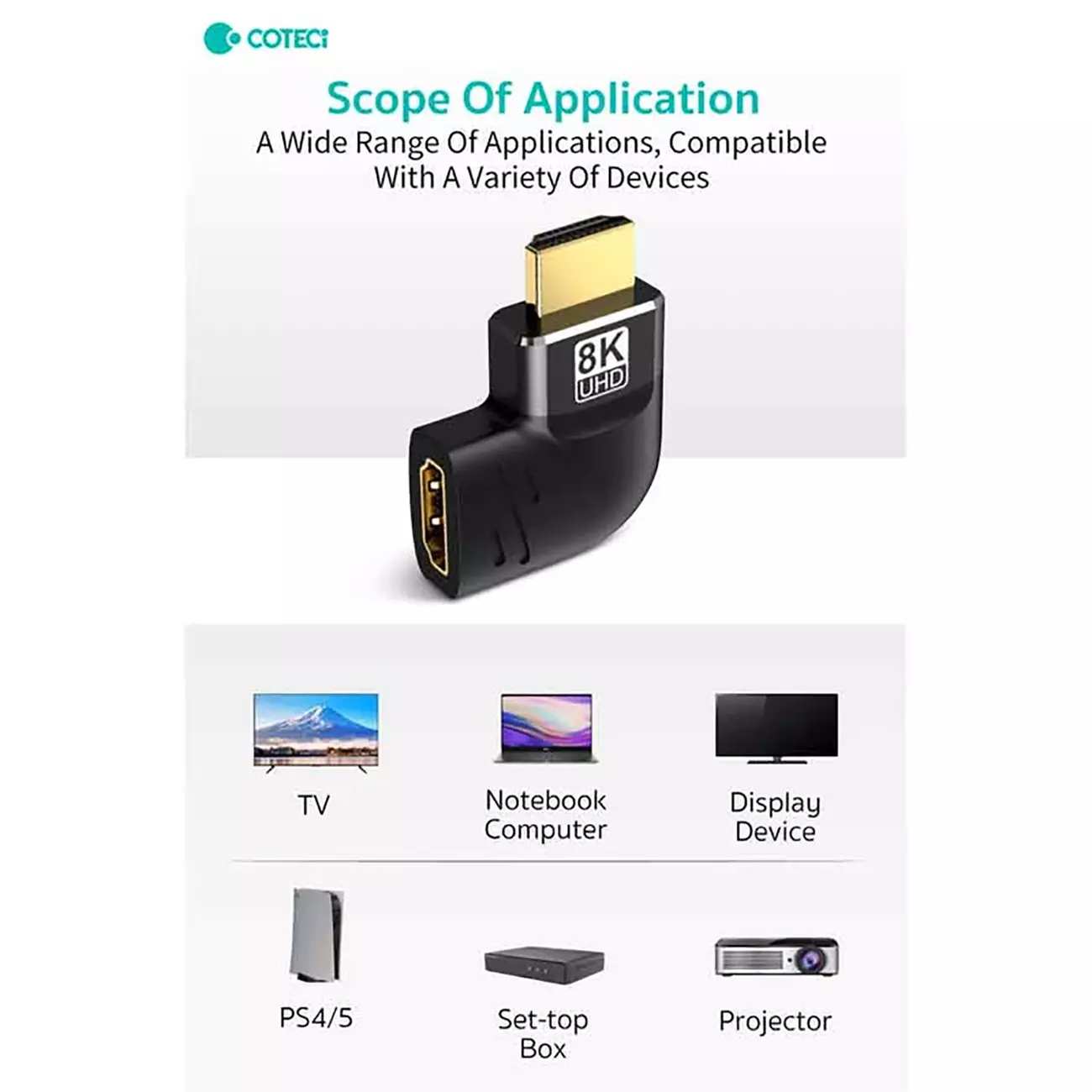 مبدل اچ دی ام آی به اچ دی ام آی کوتسی ( خمیدگی 270 درجه) 87606