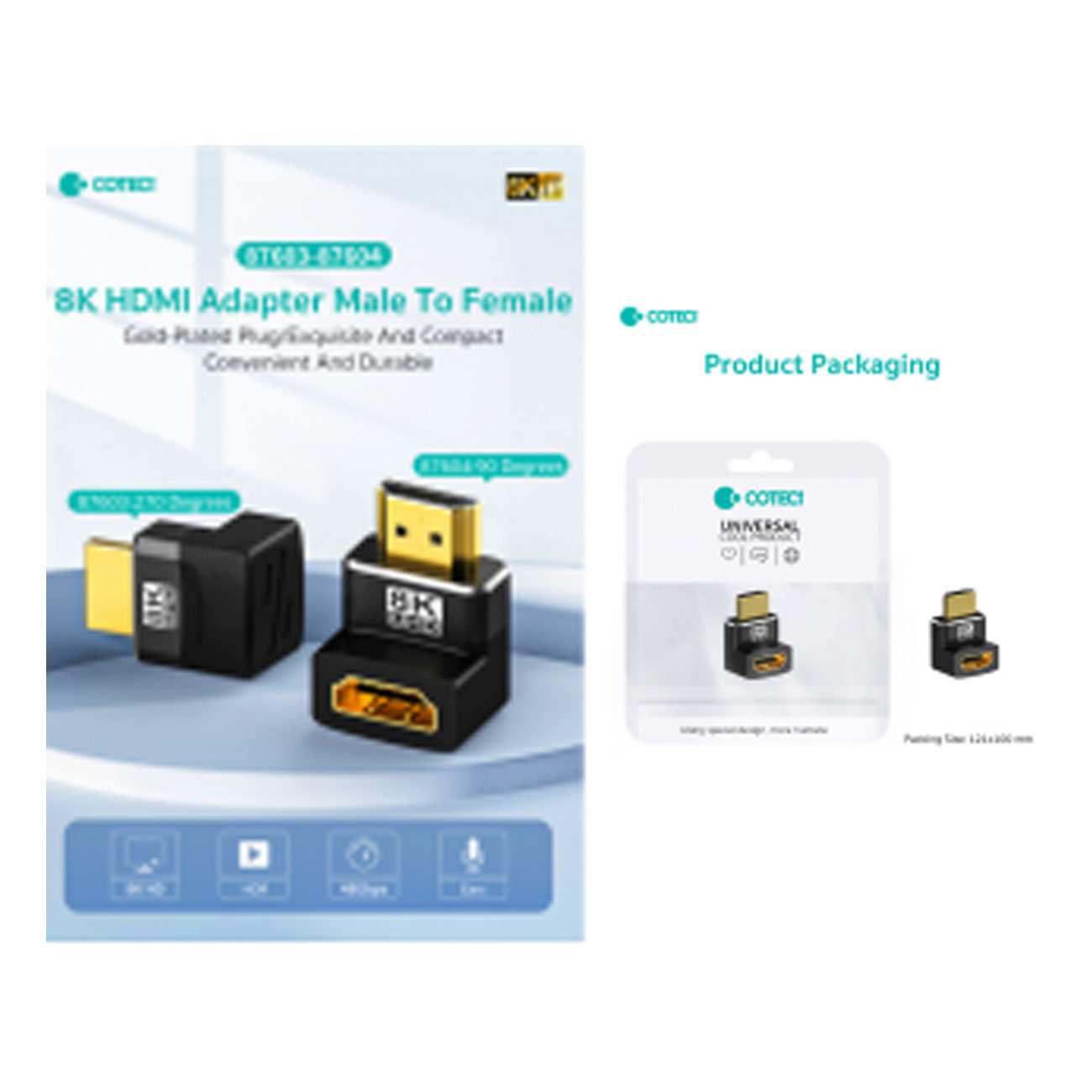 مبدل اچ دی ام آی به اچ دی ام آی کوتسی ( خمیدگی 90 درجه) 87604