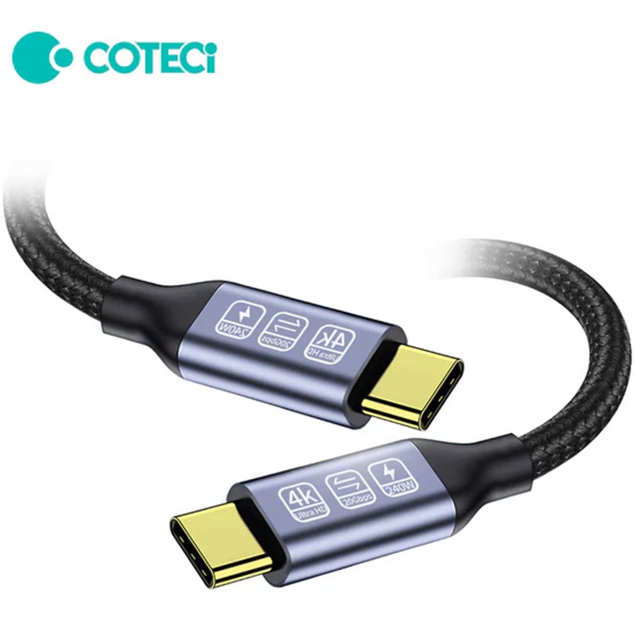 کابل تاندربولت دو سر تایپ سی سوپر فست شارژ 240 وات یک متری کوتسی 87308