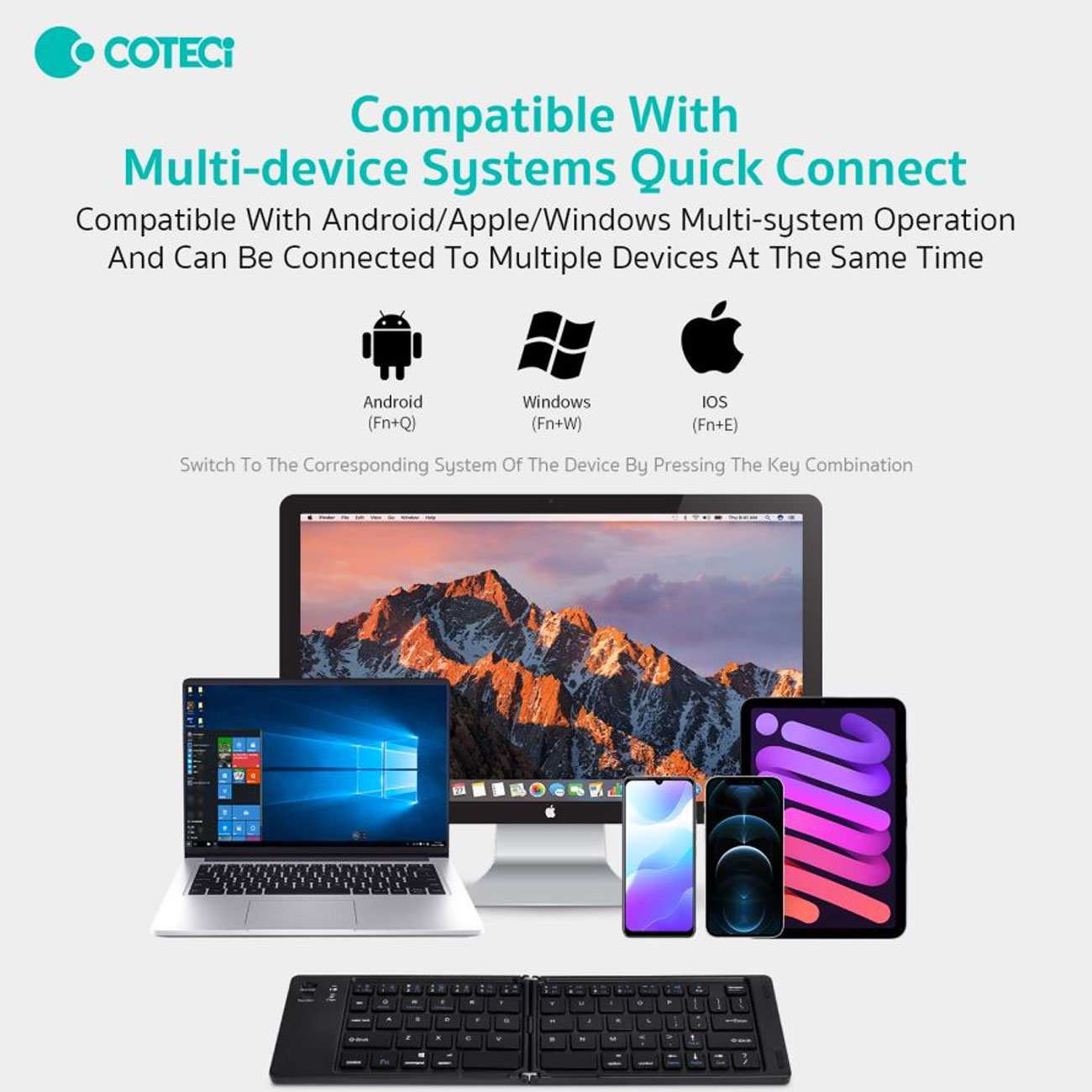 کیبورد بلوتوثی تاشو کوتسی 64017