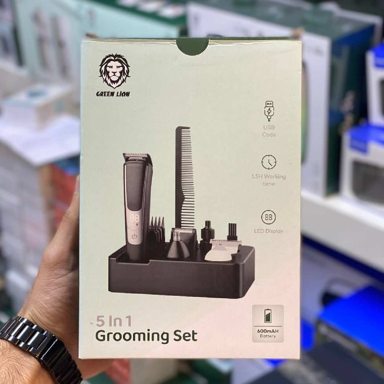 ست ماشین اصلاح موی سر، صورت و بدن شارژی گرین GN5N1GROMSTBK