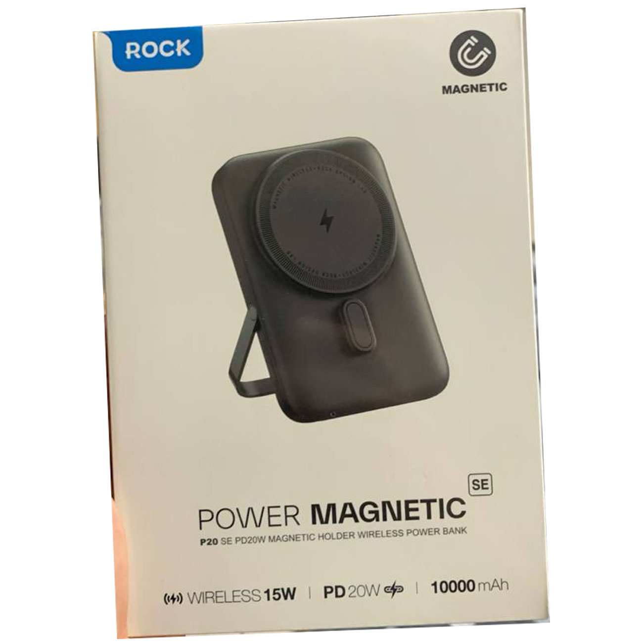 پاوربانک وایرلس فست شارژ 15 وات 10000 راک P20se