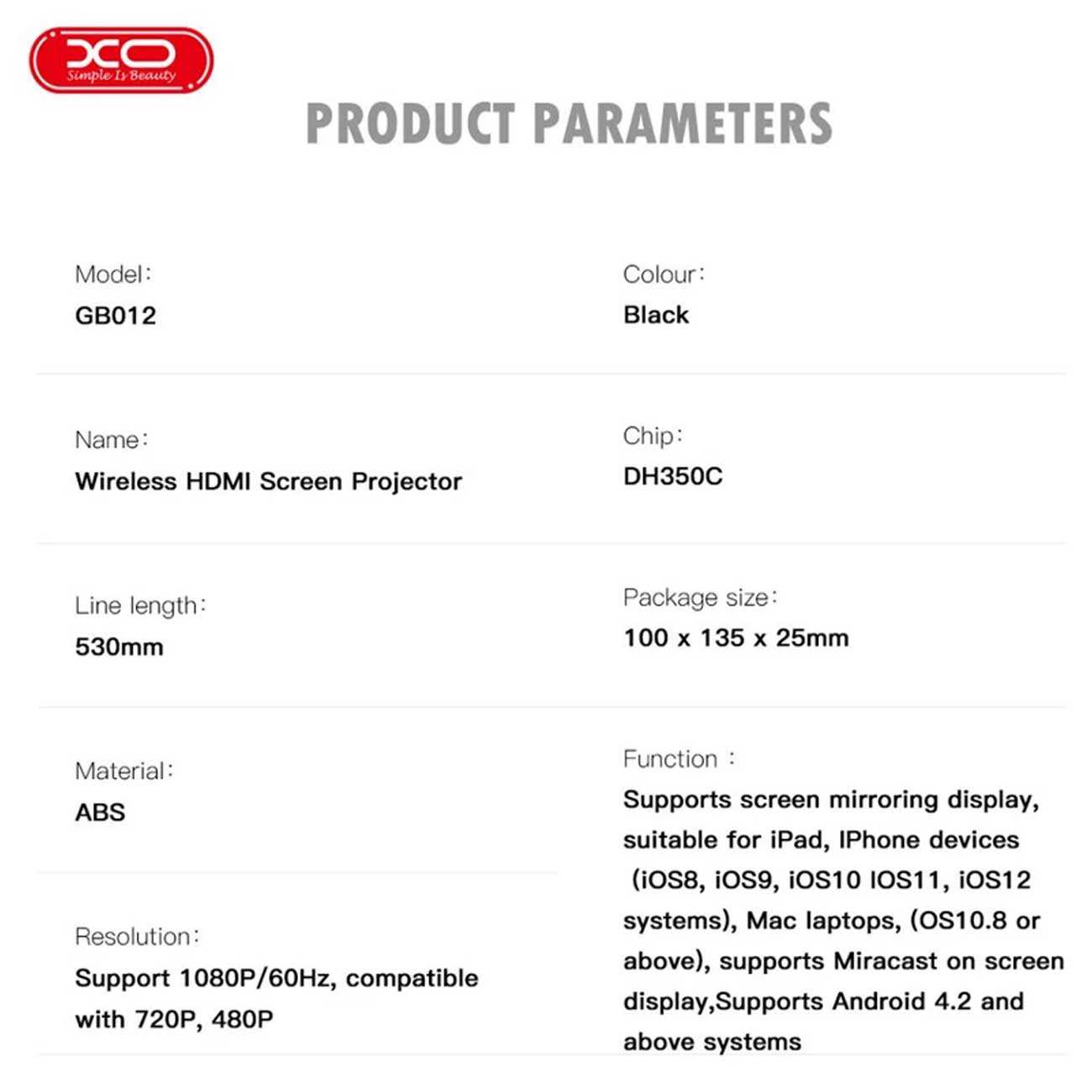 کابل یو اس بی به اچ دی آم آی ایکس او GB012