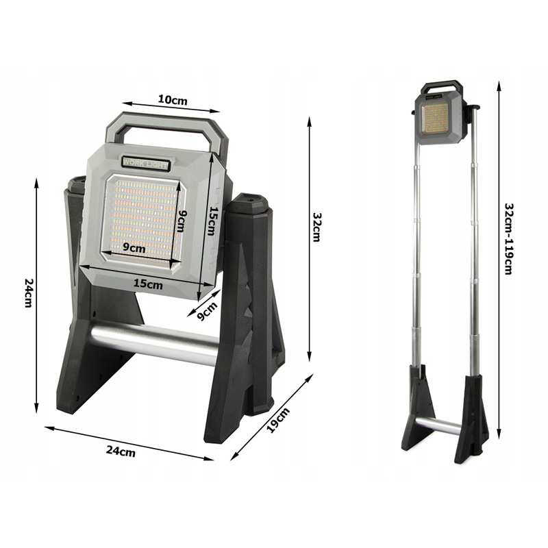 چراغ کار پایه دار شارژی ضدآب چندکاره YJ-5805A