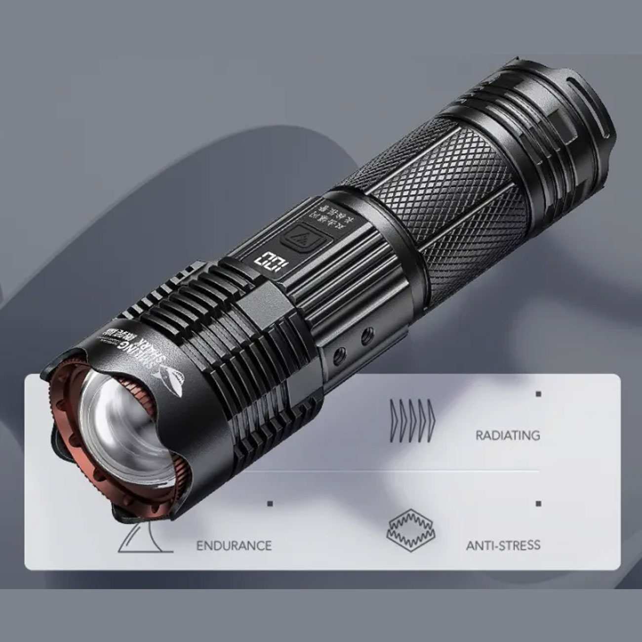 چراغ قوه شارژی قابل زوم ضدآب اسمایلین شارک SD-7101