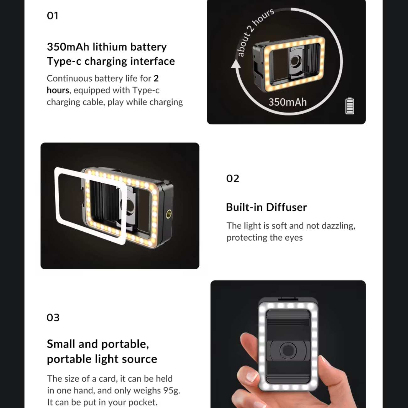 گیره لنز، رینگ لایت و نگهدارنده گوشی موبایل چندکاره اپیکسل APL-FL23