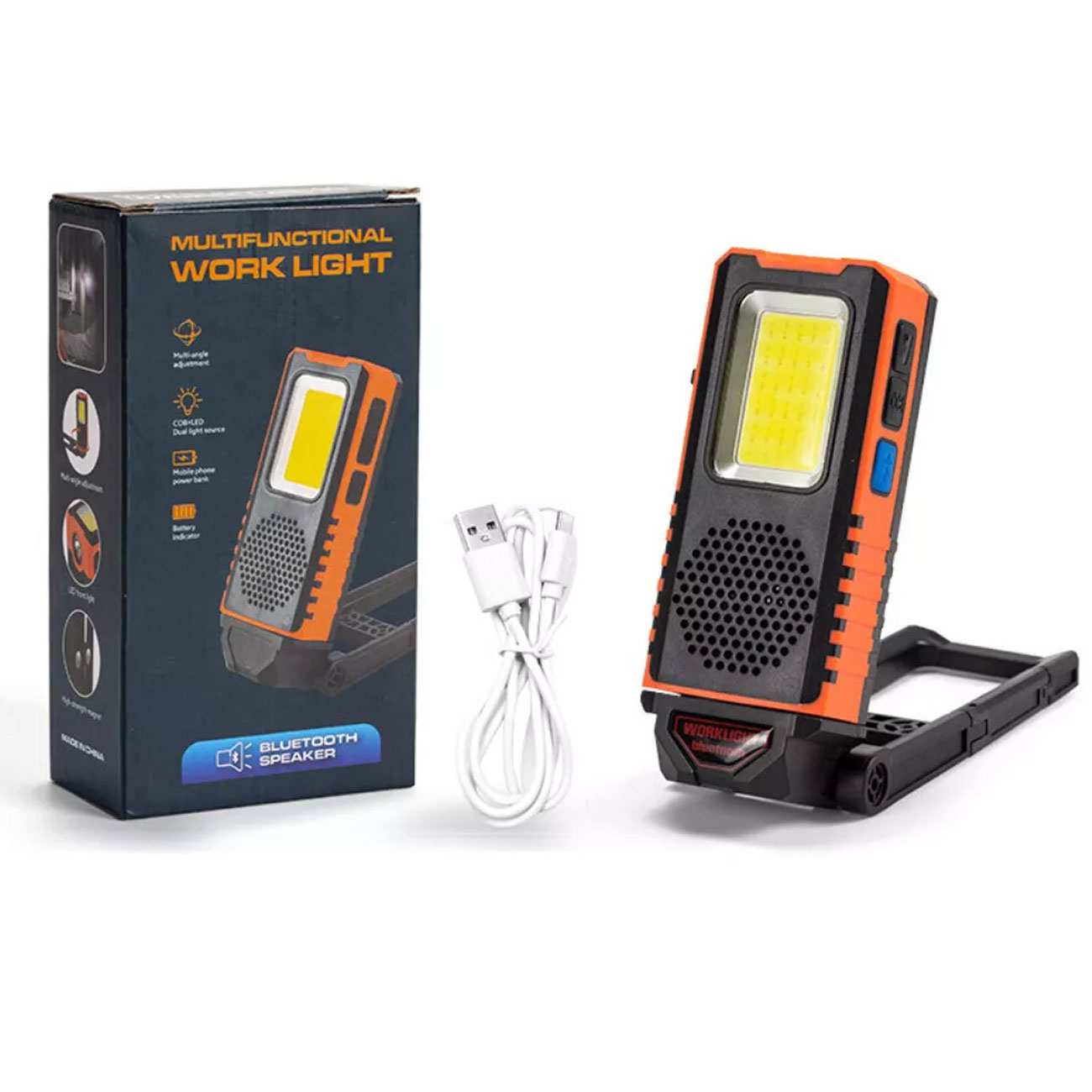 چراغ قوه شارژی اسپیکردار بلوتوثی اسمایلینگ شارک QX-027D