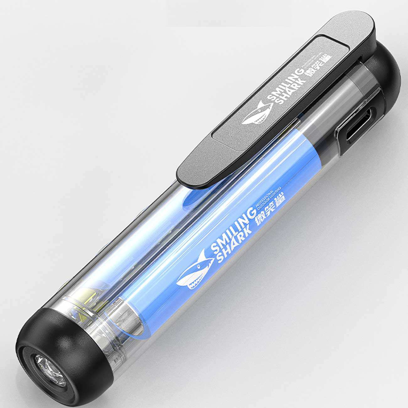 چراغ قوه کوچک گیره دار شارژی اسمایلینگ شارک GZ-5155