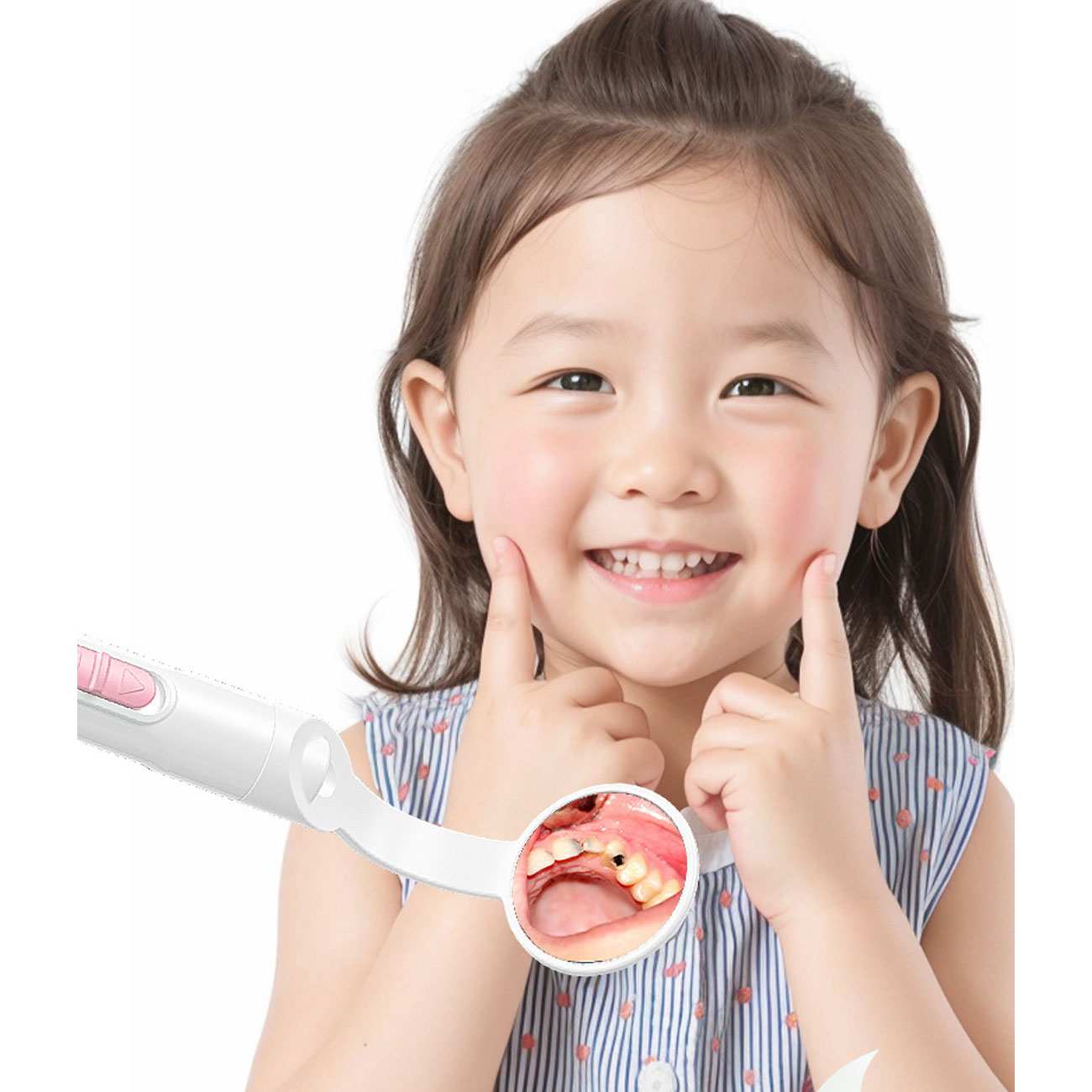 آینه دندان پزشکی دارای چراغ اسمایلینگ شارک SD-1024