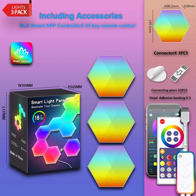 پنل های دیواری ال ای دی هوشمند 6 وجهی