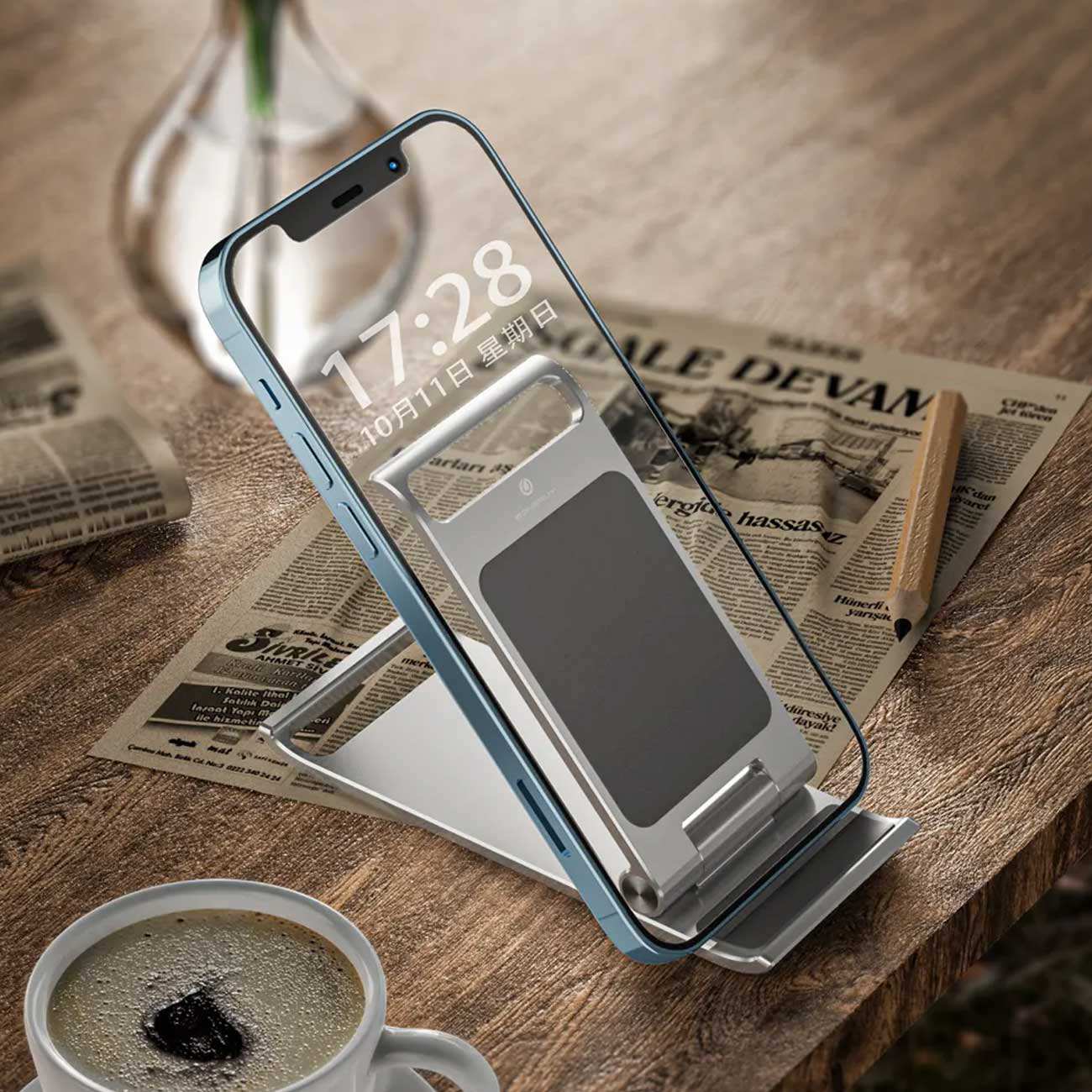 هولدر موبایل و تبلت رومیزی فلزی قابل حمل تاشو P19