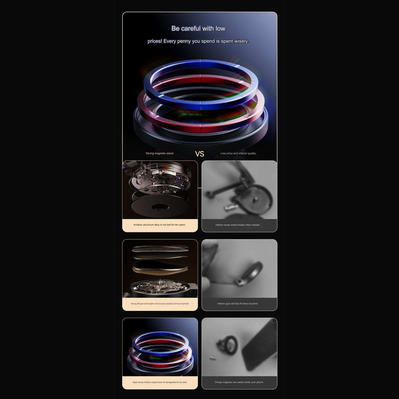 هولدر موبایل مگنتی داخل خودرو فلزی تاشو Z15P