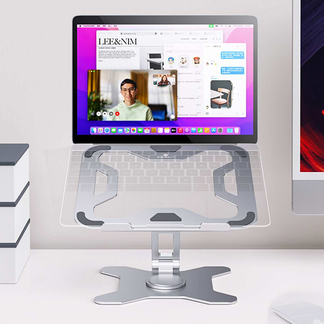 پایه نگهدارنده لپ تاپ فلزی تاشو L43