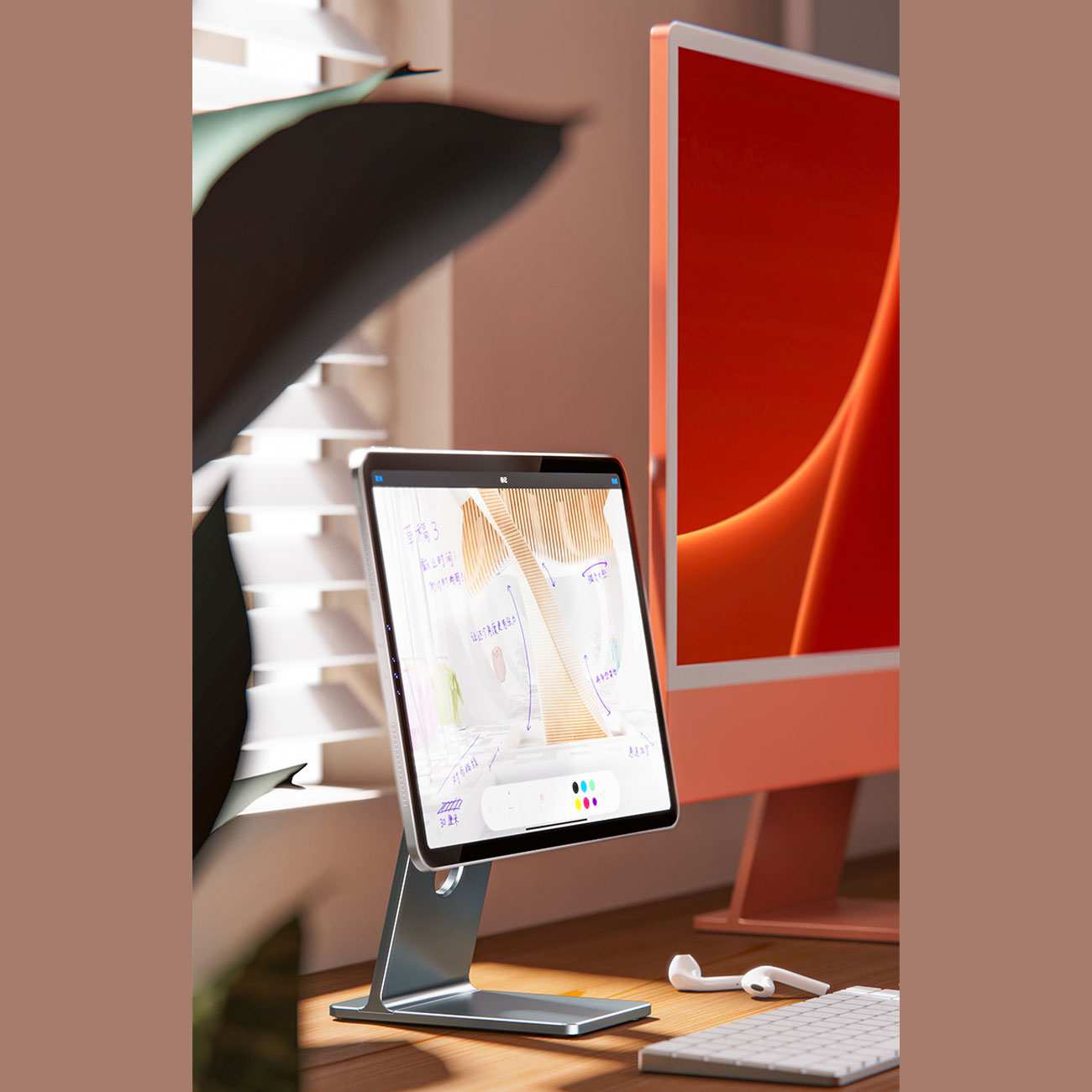 هولدر مگنتی آیپد پرو12.9 اینچ رومیزی فلزی C2