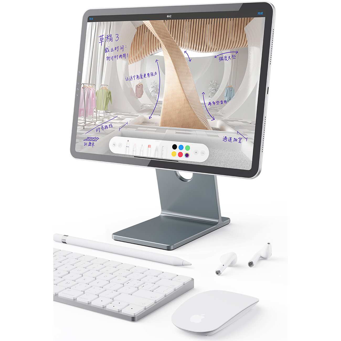 هولدر مگنتی آیپد پرو12.9 اینچ رومیزی فلزی C2