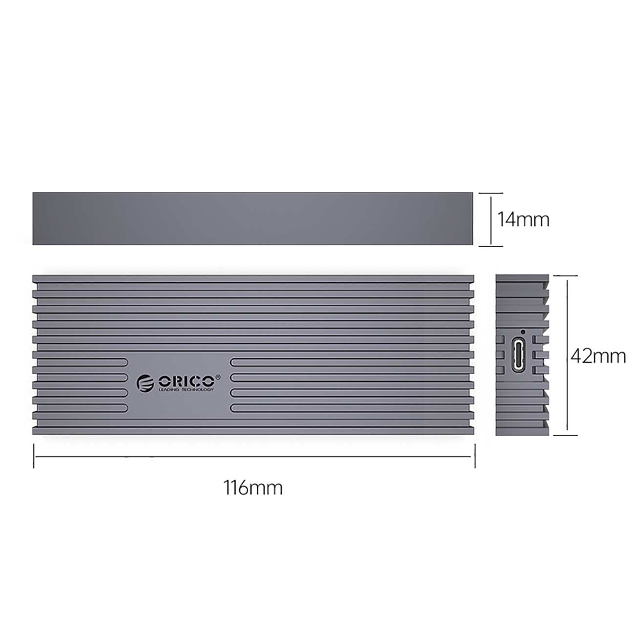 باکس هارد اس اس دی M.2 NVMe اوریکو M233C3-G4-GY-BP