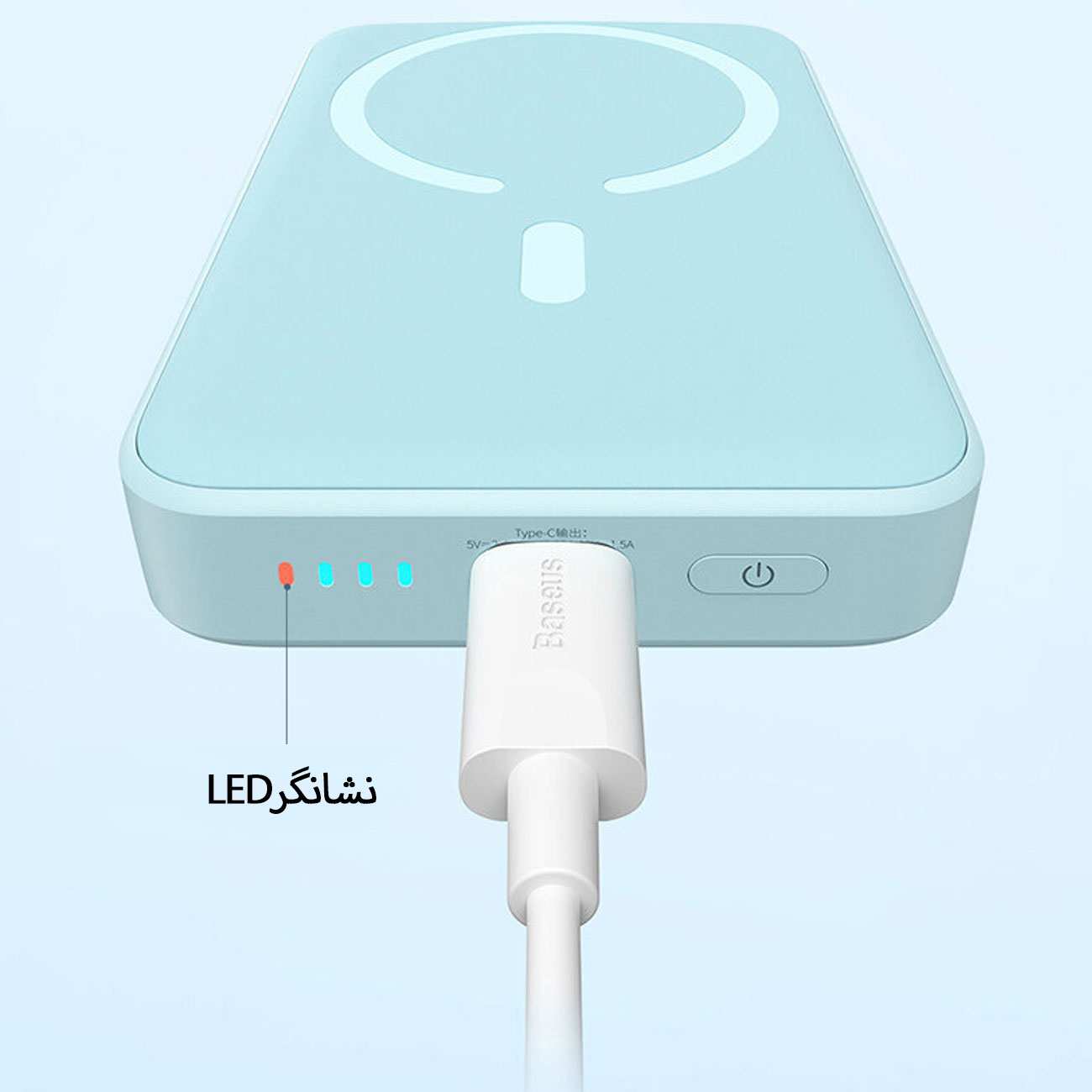 پاوربانک وایرلس فست شارژ 20 وات 10000 بیسوس PPCX030002 PPCXM10