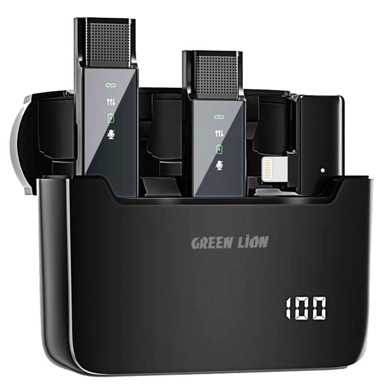 میکروفون بی سیم یقه ای لایتنینگ گرین GN2IN1DDMLTBK
