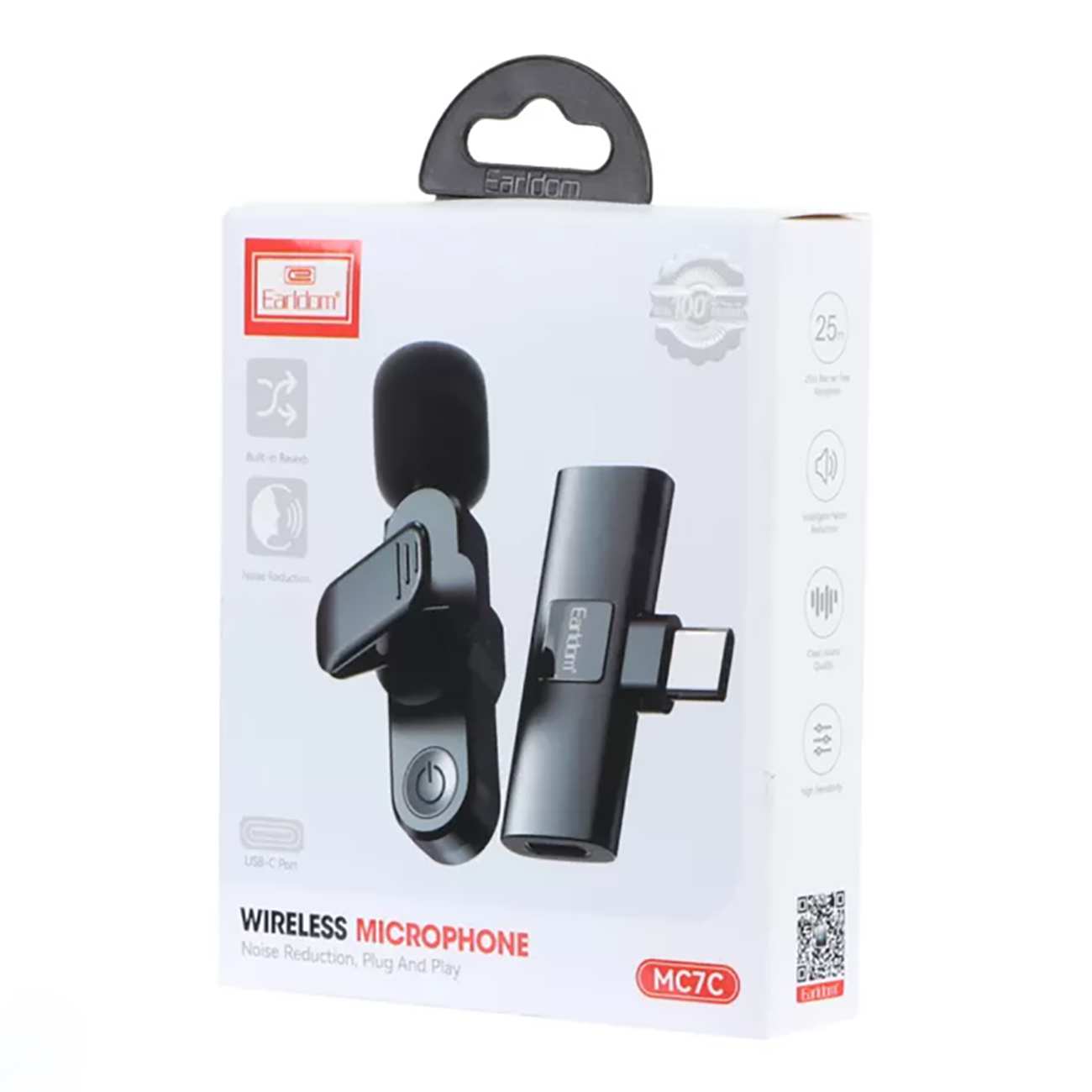 میکروفون بی سیم یقه ای تایپ سی ارلدام MC7C