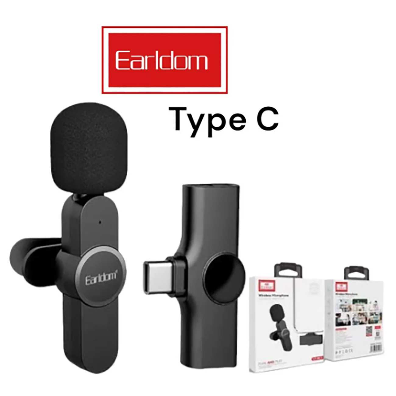 میکروفون بی سیم یقه ای تایپ سی ارلدام MC7C