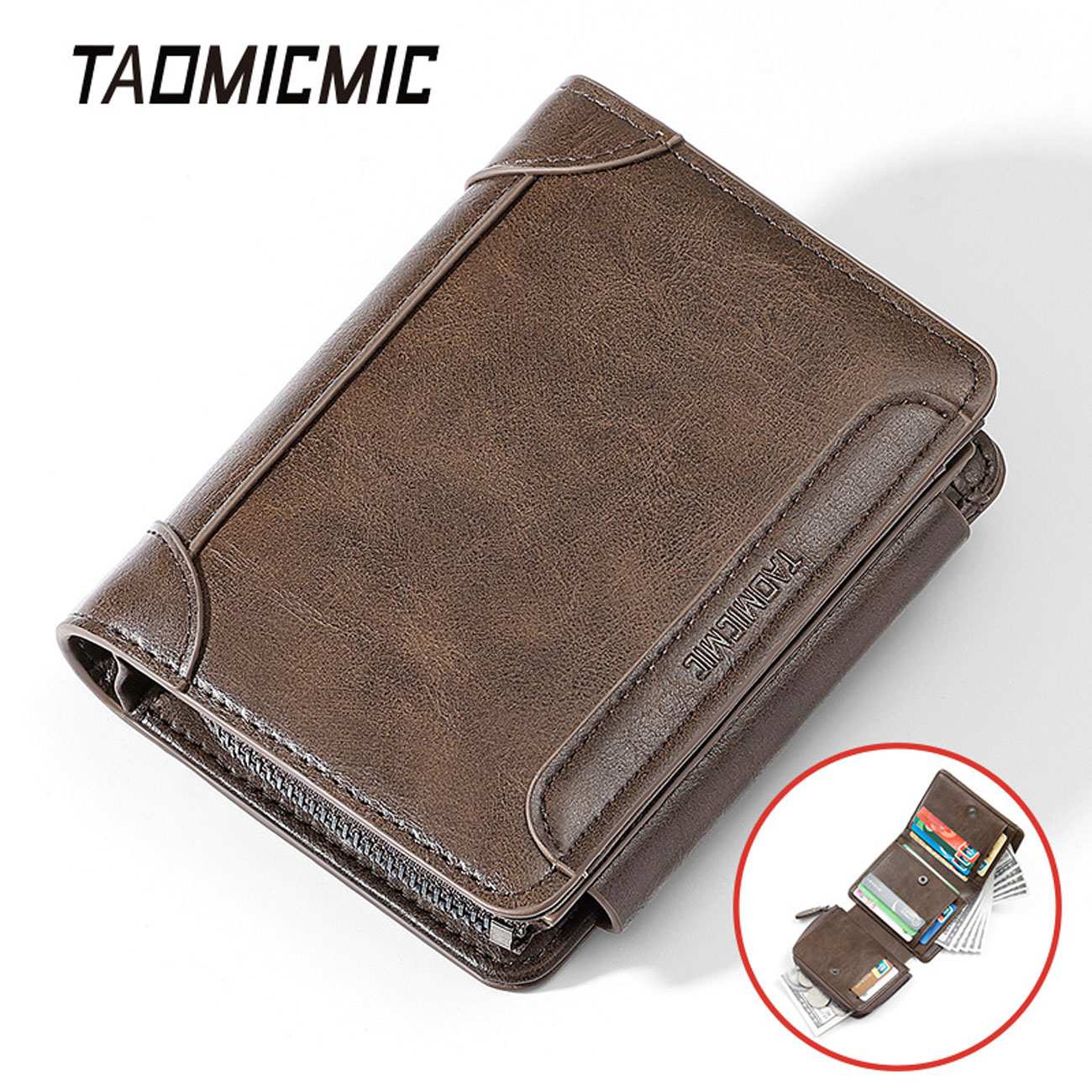 کیف پول و جاکارتی مردانه جادار با قابلیت تاشو تائومیکمیک S3152