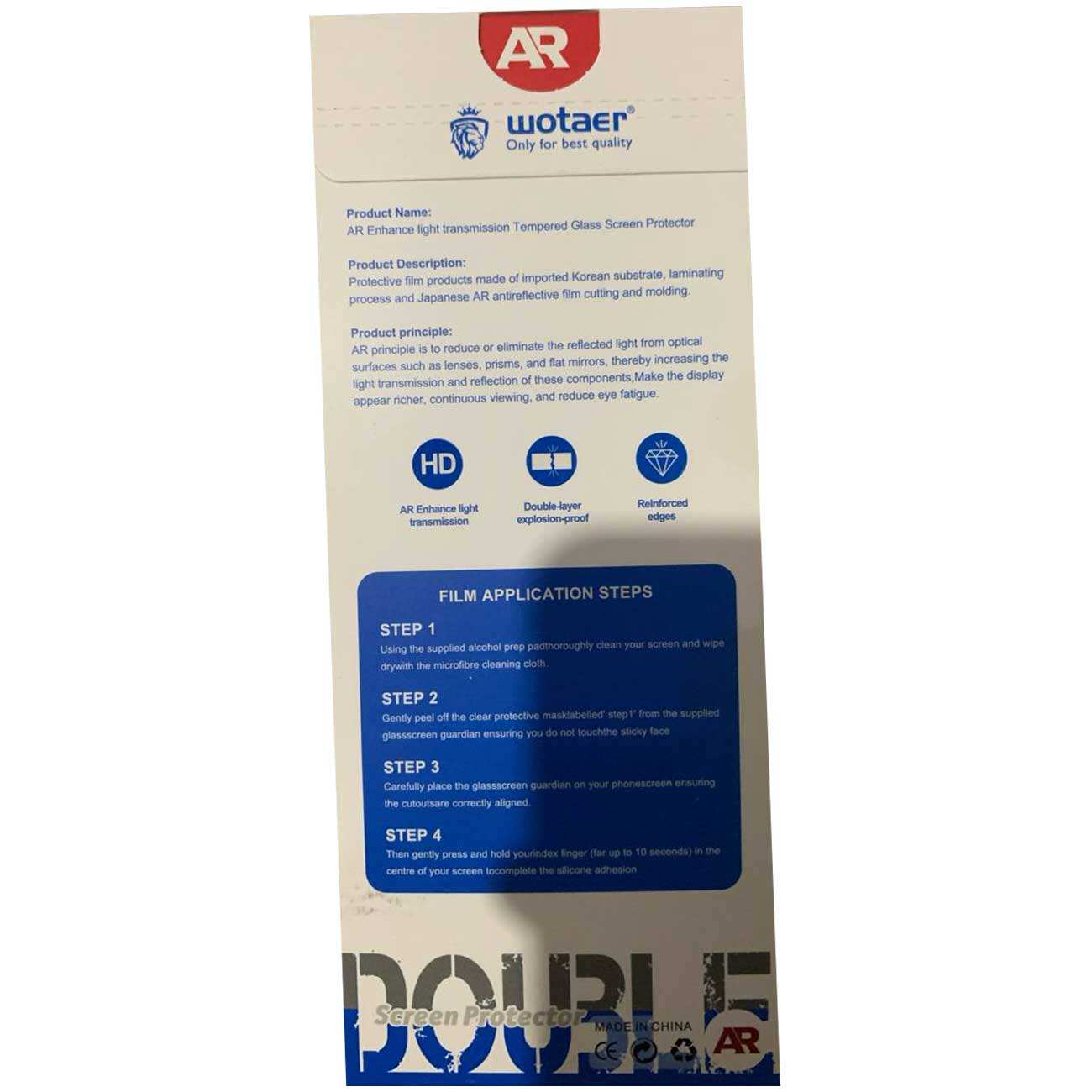 گلس آیفون 12 دولایه ژله ای Wotaer AR