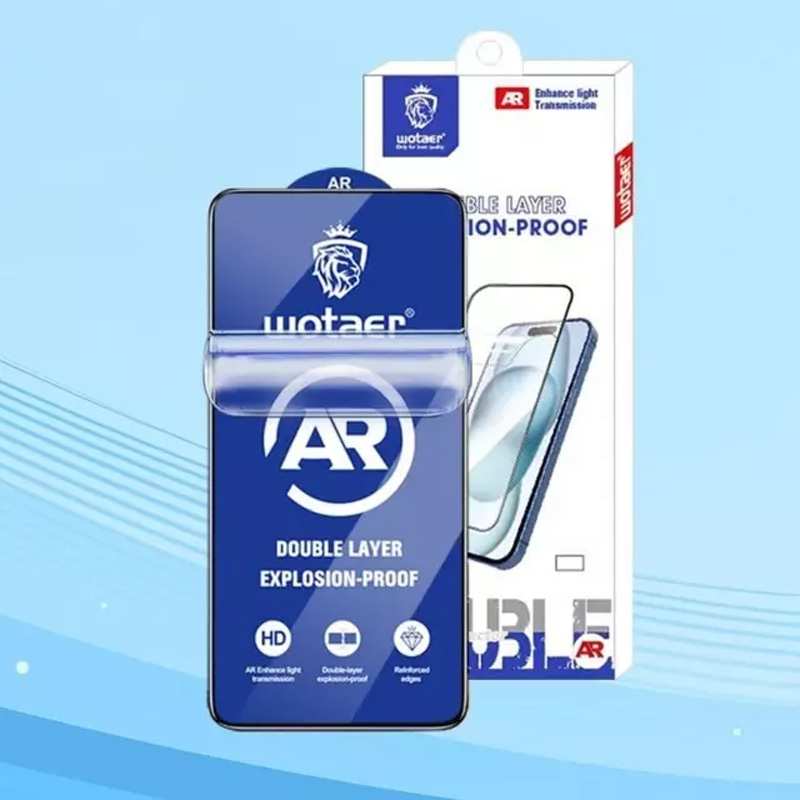 گلس شیشه ای آیفون 15 پرومکس دو لایه Wotaer AR