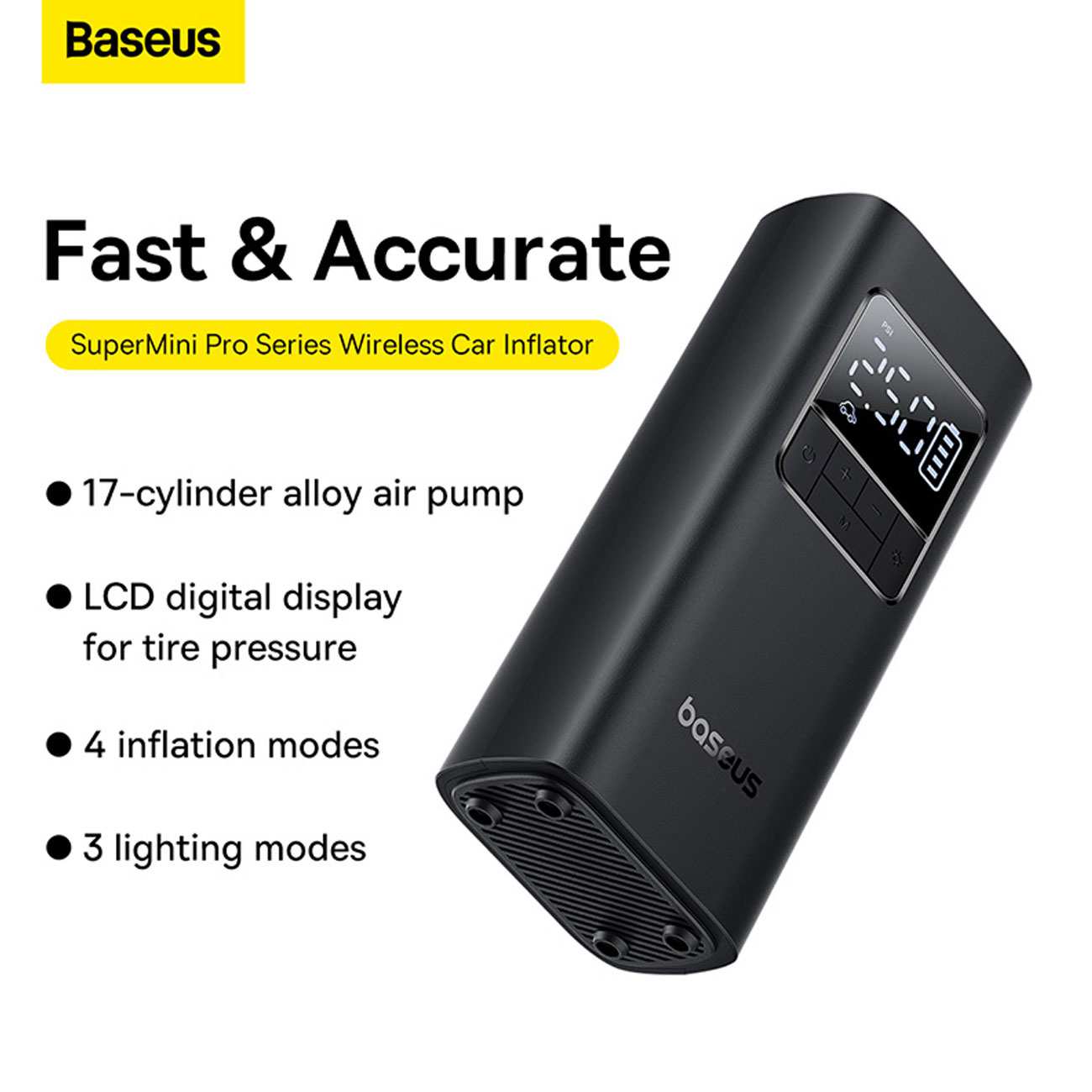 پمپ باد و چراغ قوه بی سیم شارژی 4000 میلی آمپرساعت بیسوس BS-CG016 C11159300111-00