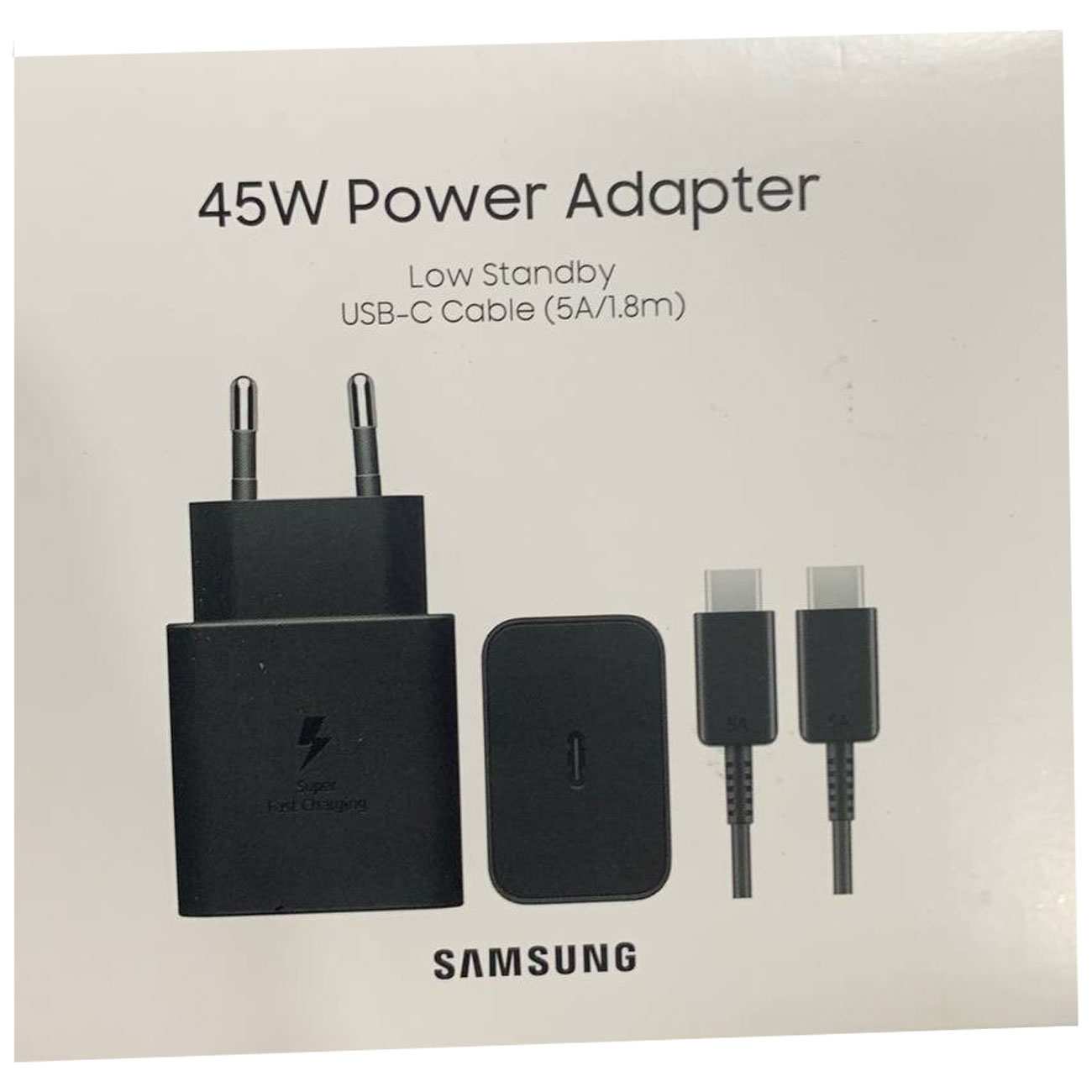 شارژر اصلی تایپ سی 45 وات همراه با کابل 5 آمپر سامسونگ EP-T4511