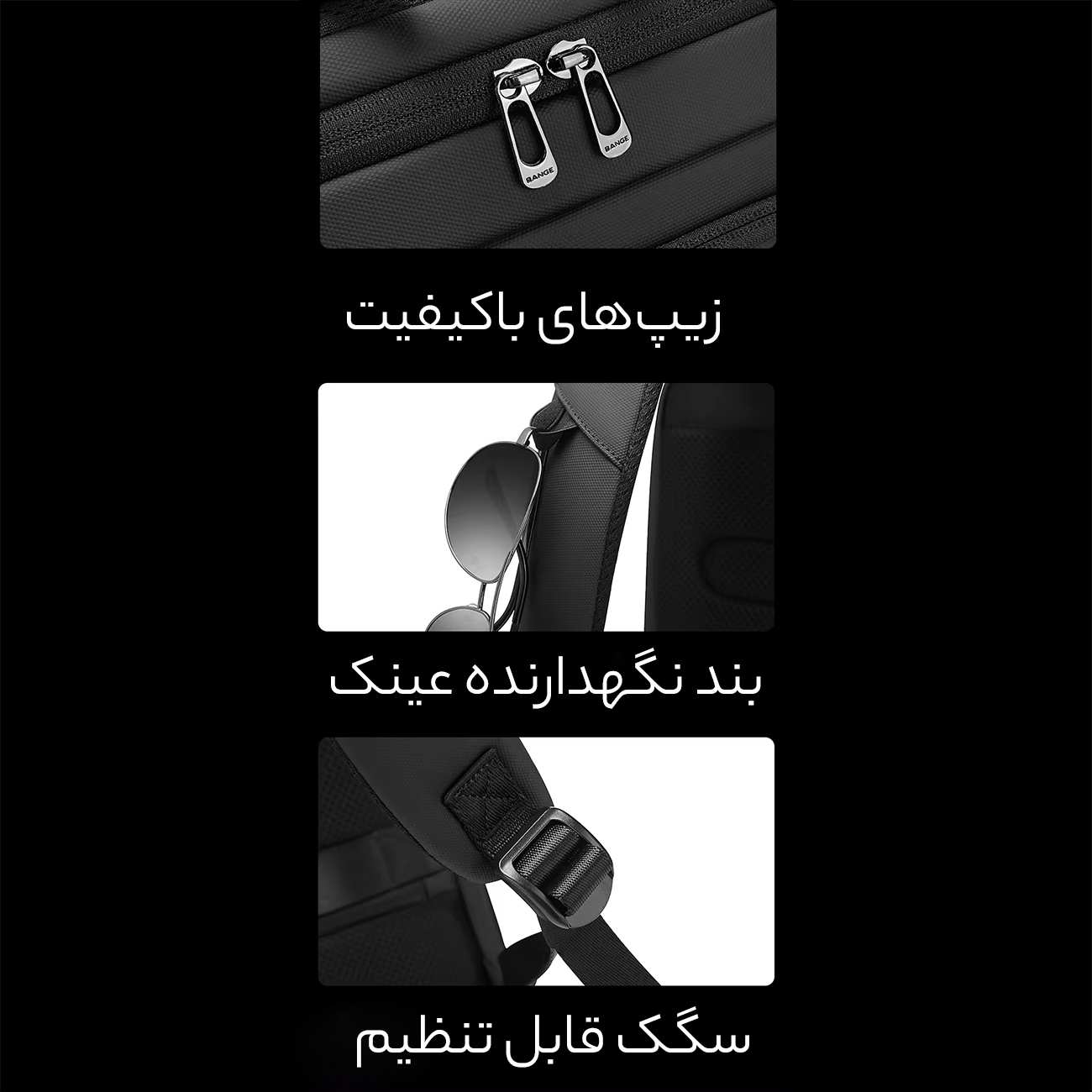 کوله پشتی لپ تاپ 15.6 اینچ ضد آب طرح چمدان دارای درگاه تایپسی و یواسبی بنج BG-7802