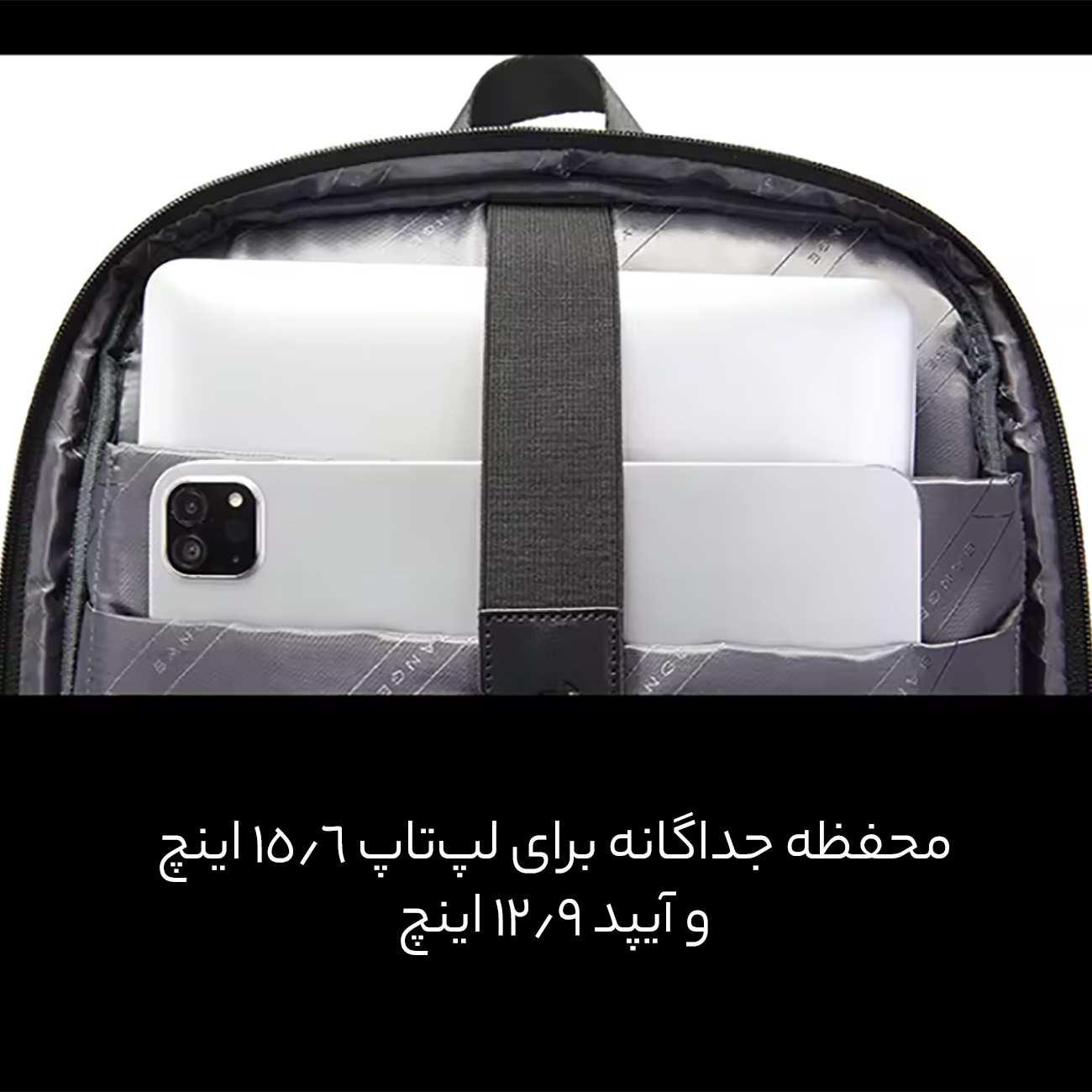 کوله پشتی لپ تاپ 15.6 اینچ ضد آب طرح چمدان دارای درگاه تایپسی و یواسبی بنج BG-7802