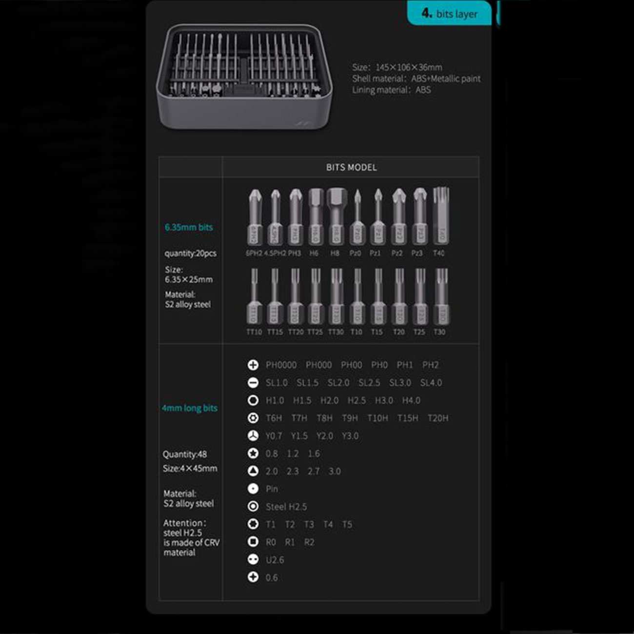 جعبه ابزار و مجموعه پیچ گوشتی 100 عددی یوپین شیائومی JM-FM3