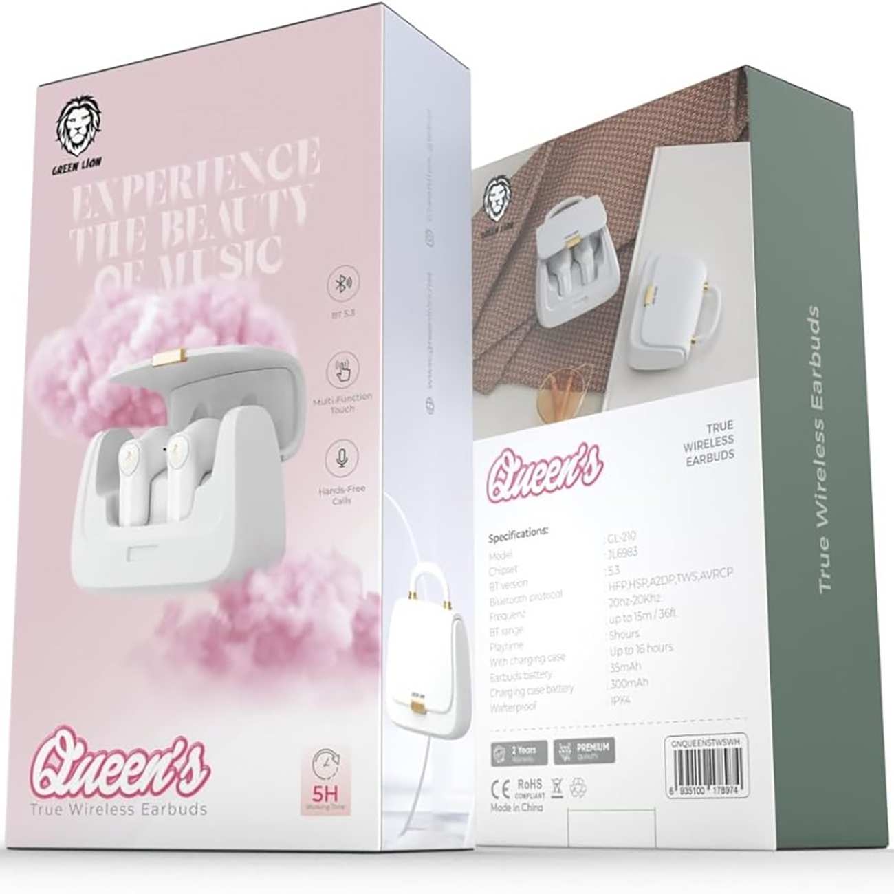 هندزفری بلوتوثی فانتزی گرین لاین GNQUEENSTWSWH