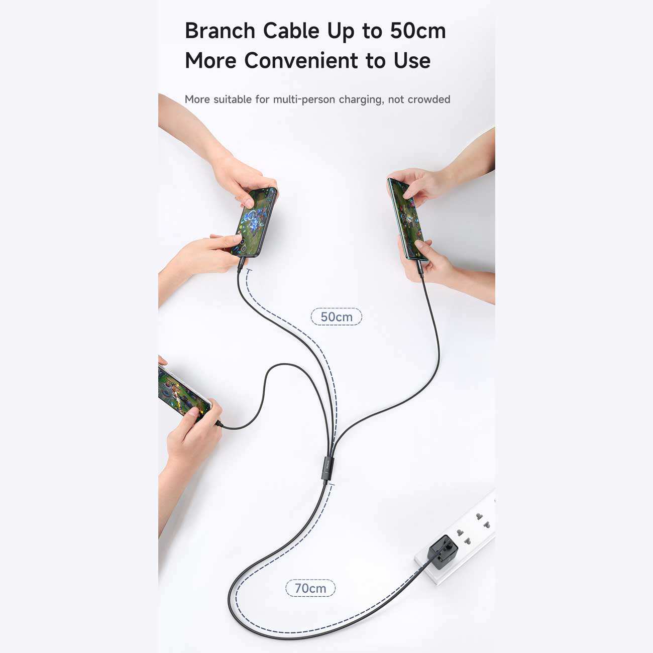 کابل چند سر یو اس بی به تایپ سی، لایتنینگ و میکرو یو اس بی 3 آمپر 1.2 متری مک دودو CA-579