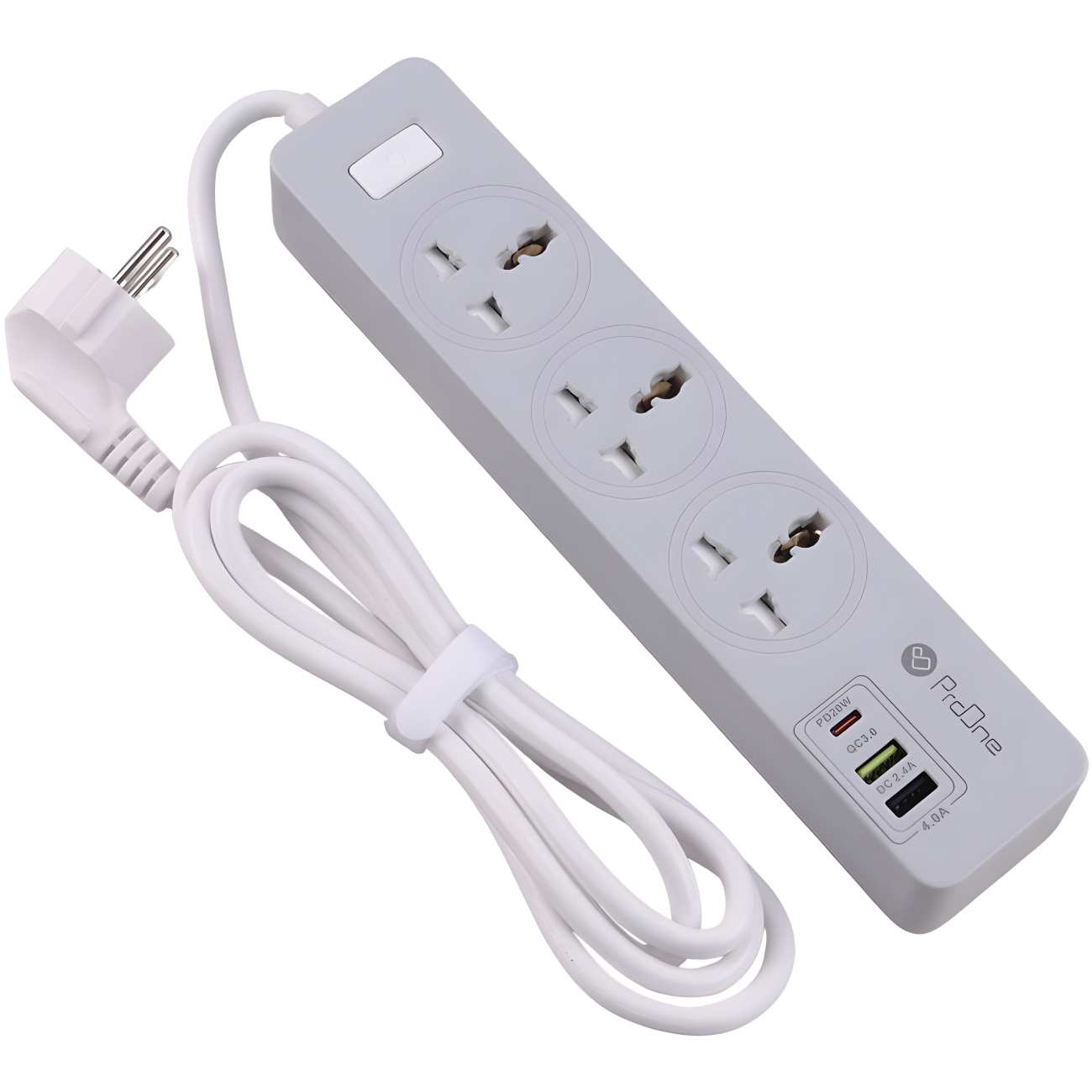 چند راهی برق ارت دار سه سوکت، دو یو اس بی و یک تایپ سی پرووان PPS615C